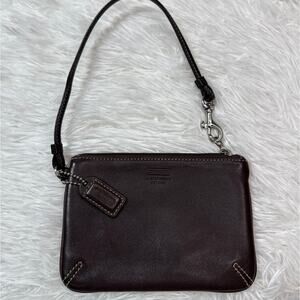 y2k COACH Vintage Leatherware Brown Leather Wristlet
